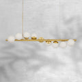 Kinney Linear Brushed Brass 9-Globe Modern Dimmable Chandelier-Fanci Lamps