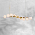 Kinney Linear Brushed Brass 9-Globe Modern Dimmable Chandelier-Fanci Lamps