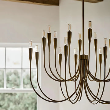 Liona Large Brass Candelabra Chandelier Light