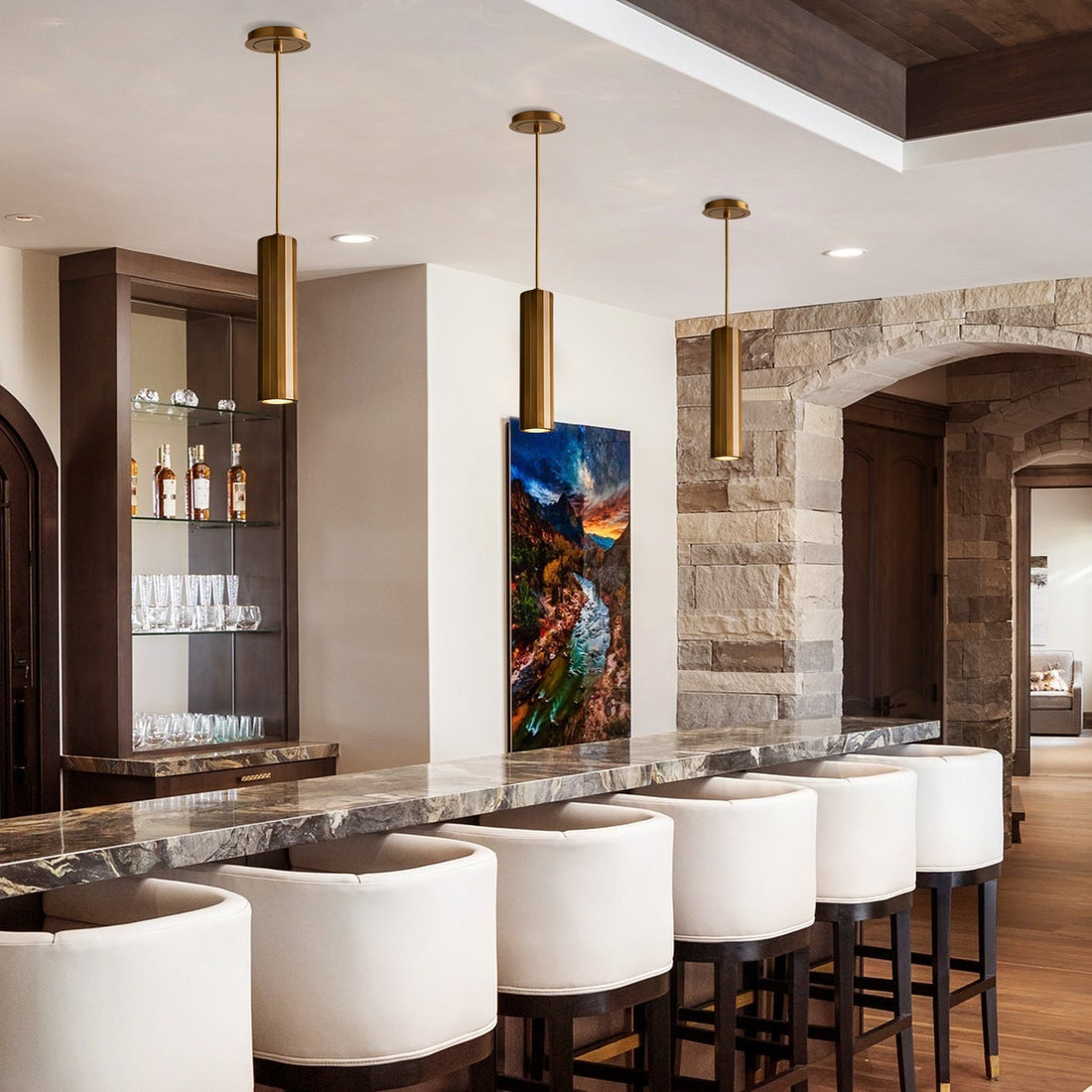 Matthie Pendant – Elegant Brass Finish Pendant Light-Fanci Lamps