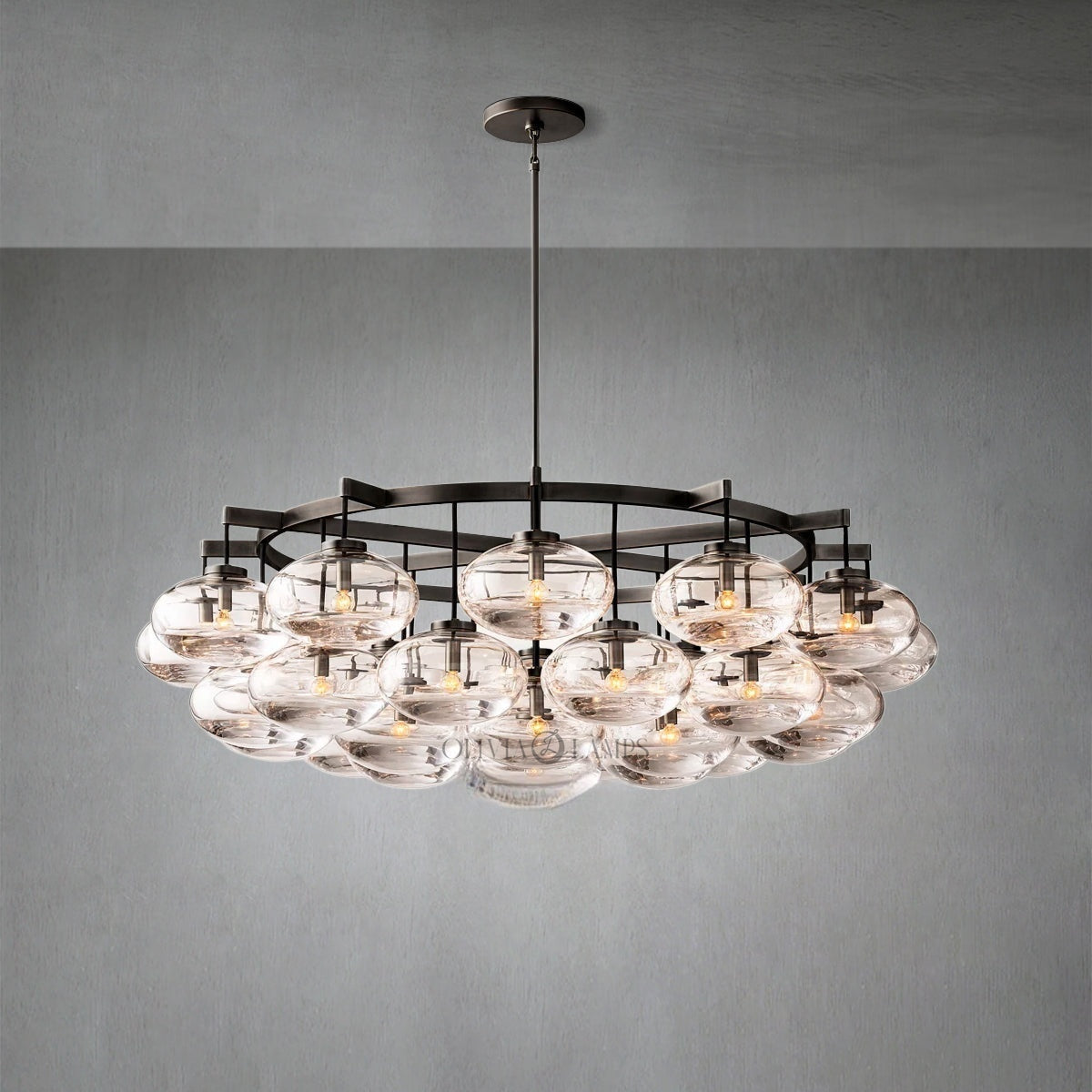 Cabretle Clear Glass Round Chandelier 60"