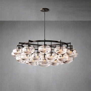 Cabretle Clear Glass Round Chandelier 60"
