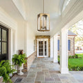 Palladian Outdoor Pendant – Brass or Bronze 28‑inch Wall Sconce-Fanci Lamps