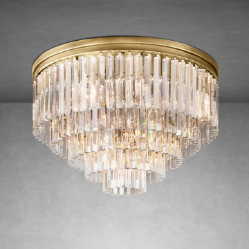 1920s Odoen Art Deco Round Flushmount 32"