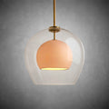 Romy Matte Porcelain Glass Dome Pendant Light with Brass Finish-Fanci Lamps