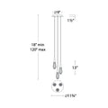 Hibiscus LED Multi Light Pendant Light - line drawing.